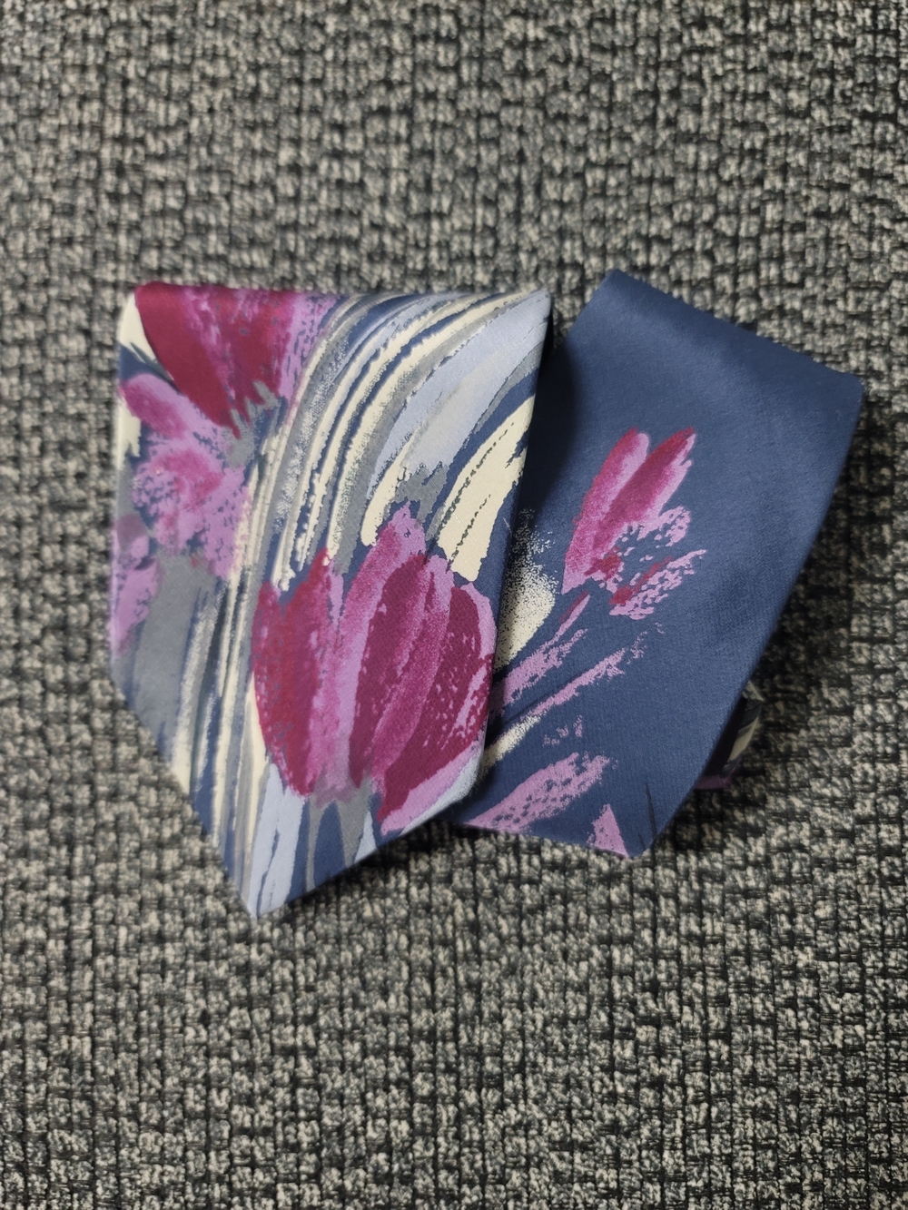 Christian Dior Monsieur 100% Silk Tie Purple Flower Woven In Italy